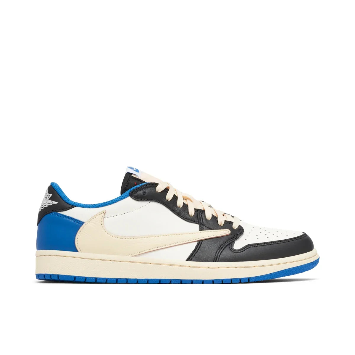 Jordan x Travis Scott x Fragment Air Jordan 1 Low Trainers in White, Black and Royal