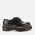 Dr Martens 1461 Quad 3-Eye Platform Shoes in Black Smooth Leather