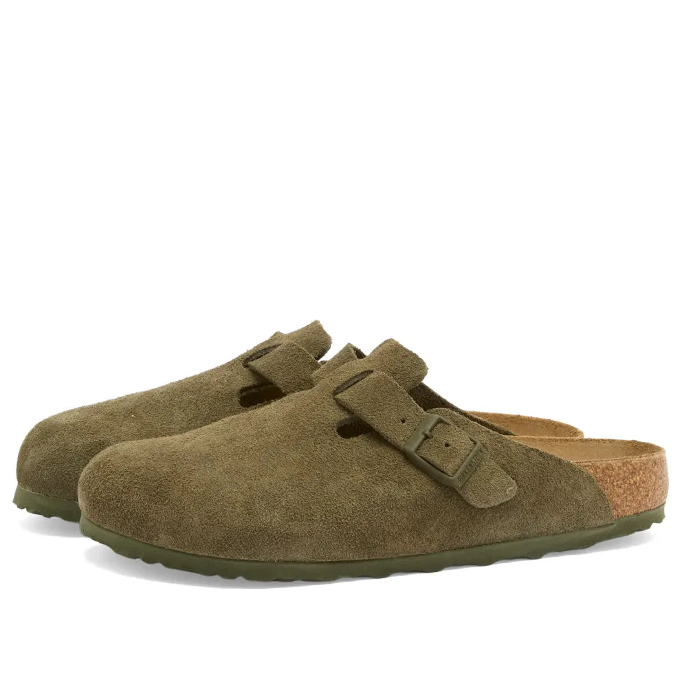 Birkenstock Boston Suede Clogs Thyme