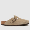 Birkenstock Boston Suede Clogs Taupe