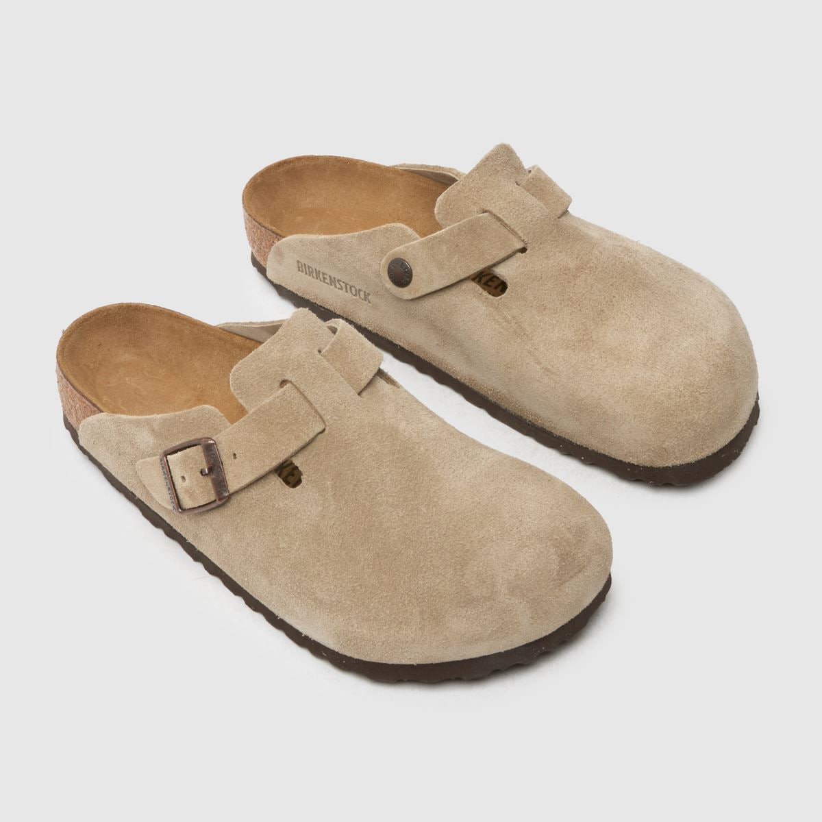 Birkenstock Boston Suede Clogs Taupe