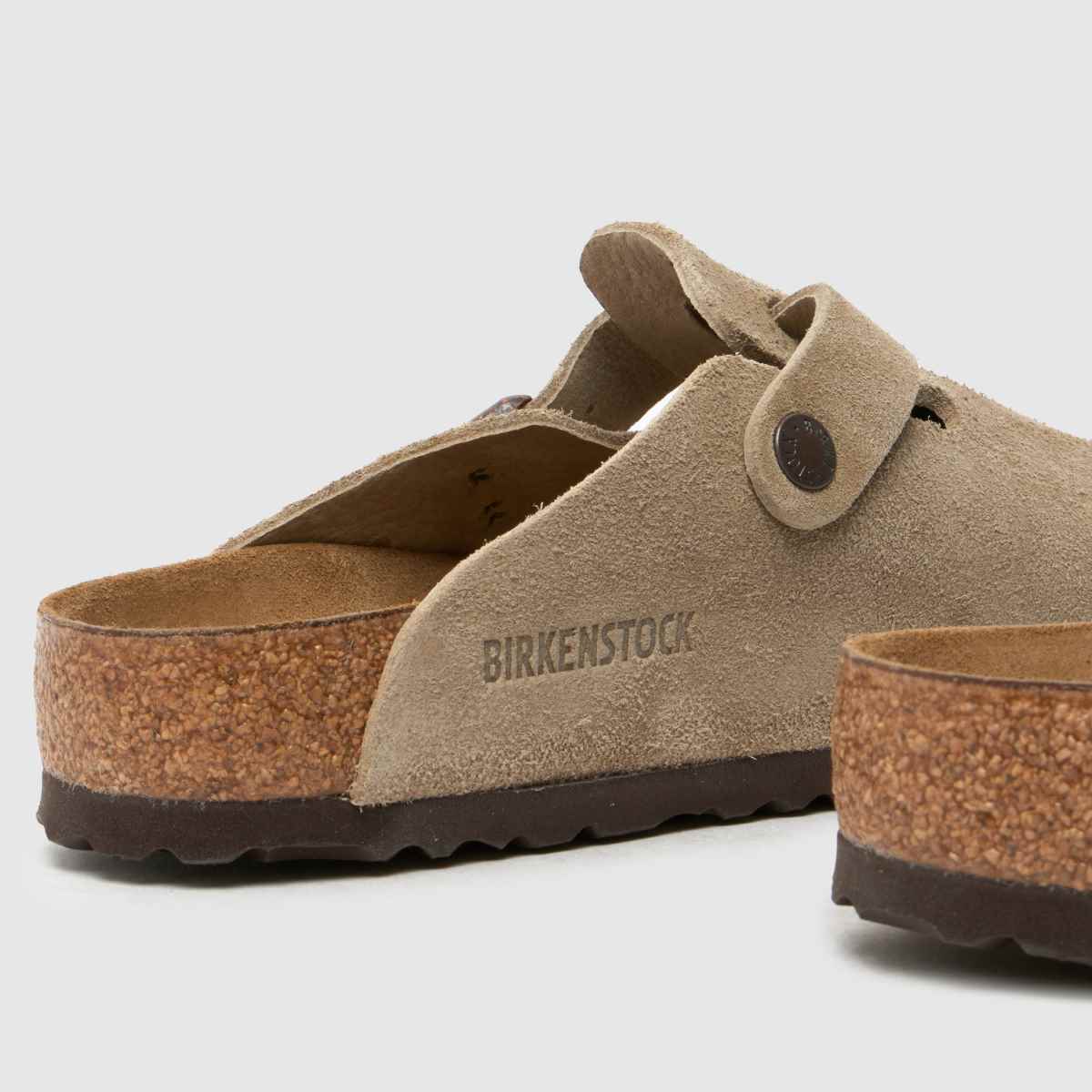 Birkenstock Boston Suede Clogs Taupe