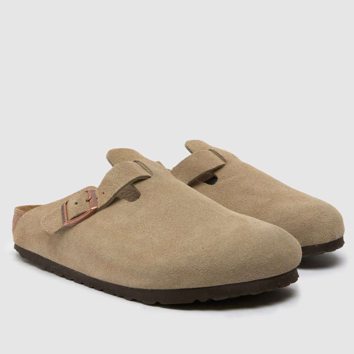 Birkenstock Boston Suede Clogs Taupe