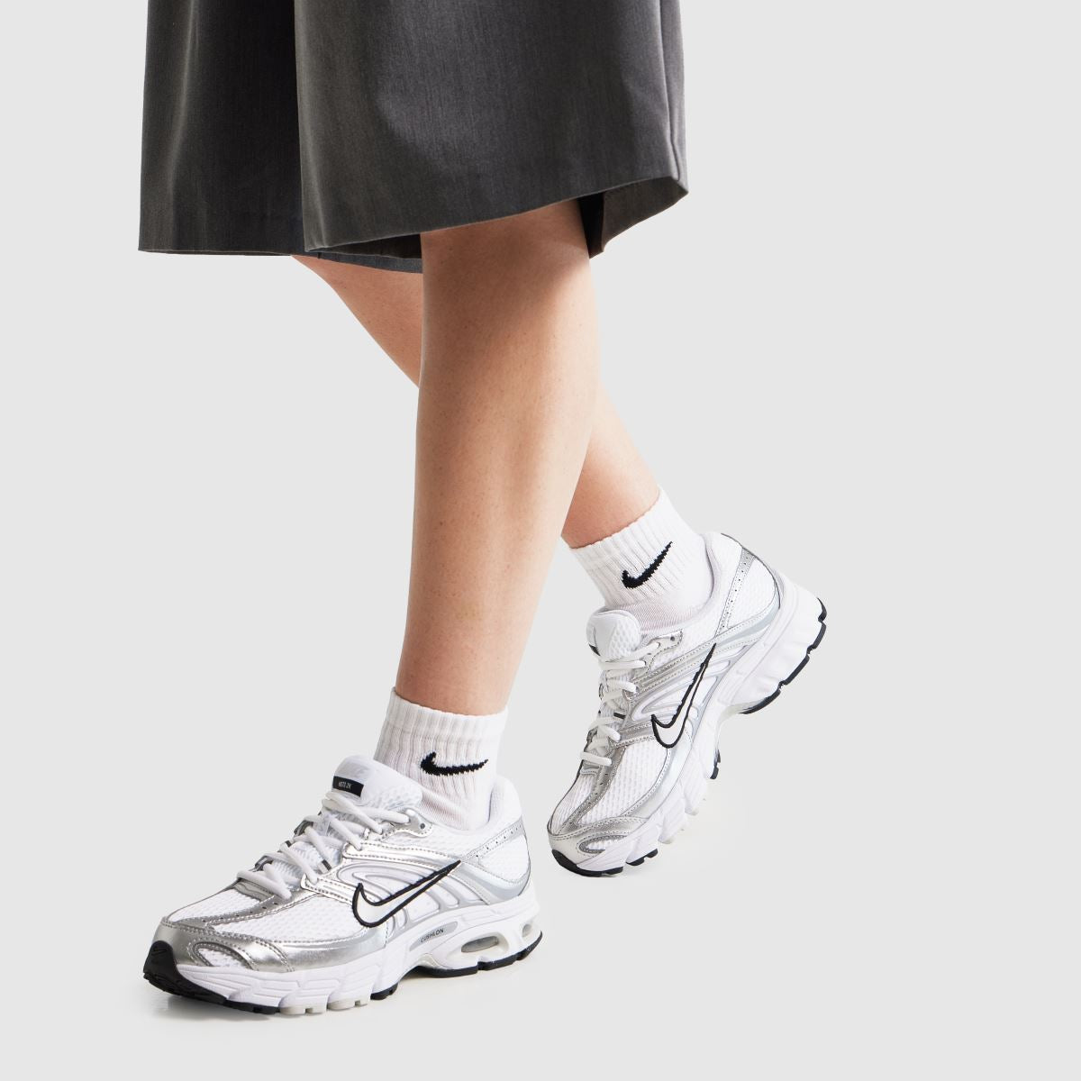 Nike Air Max Moto 2K Trainers in Grey and White