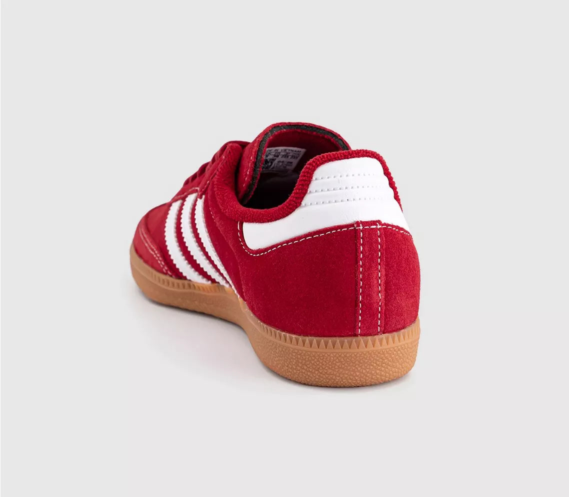 Adidas Originals Samba OG Trainers in Red and White with Gum Sole