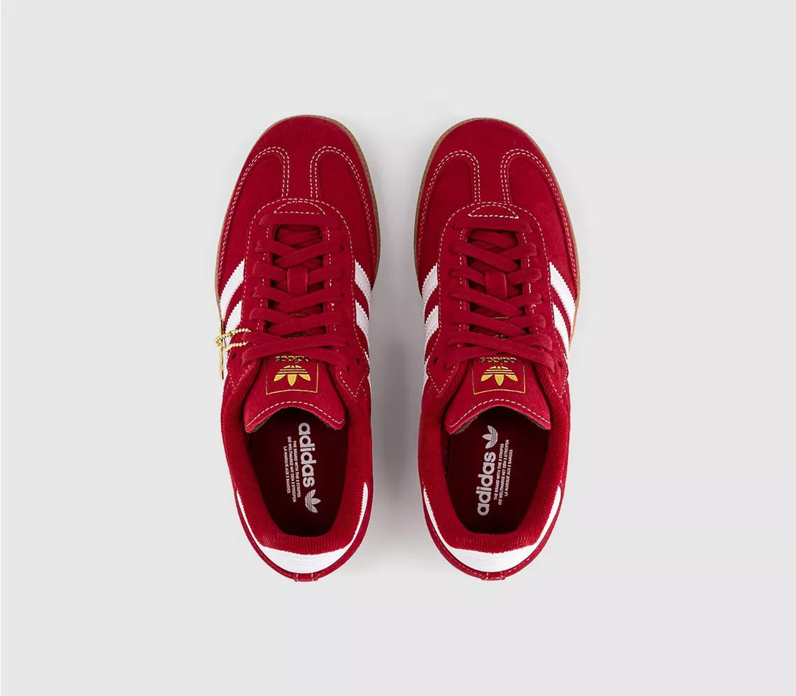 Adidas Originals Samba OG Trainers in Red and White with Gum Sole