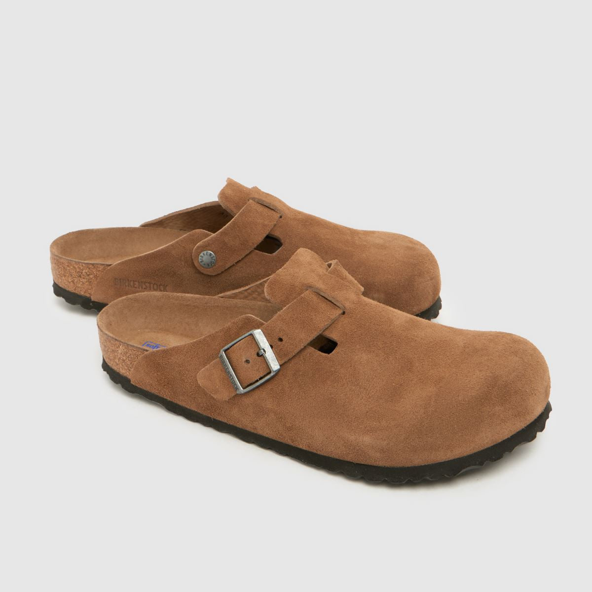 Birkenstock Boston Suede Clogs Dark Tea