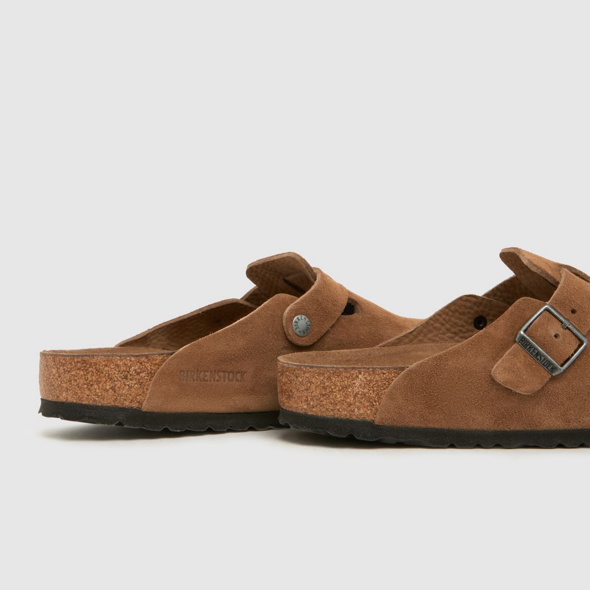 Birkenstock Boston Suede Clogs Dark Tea