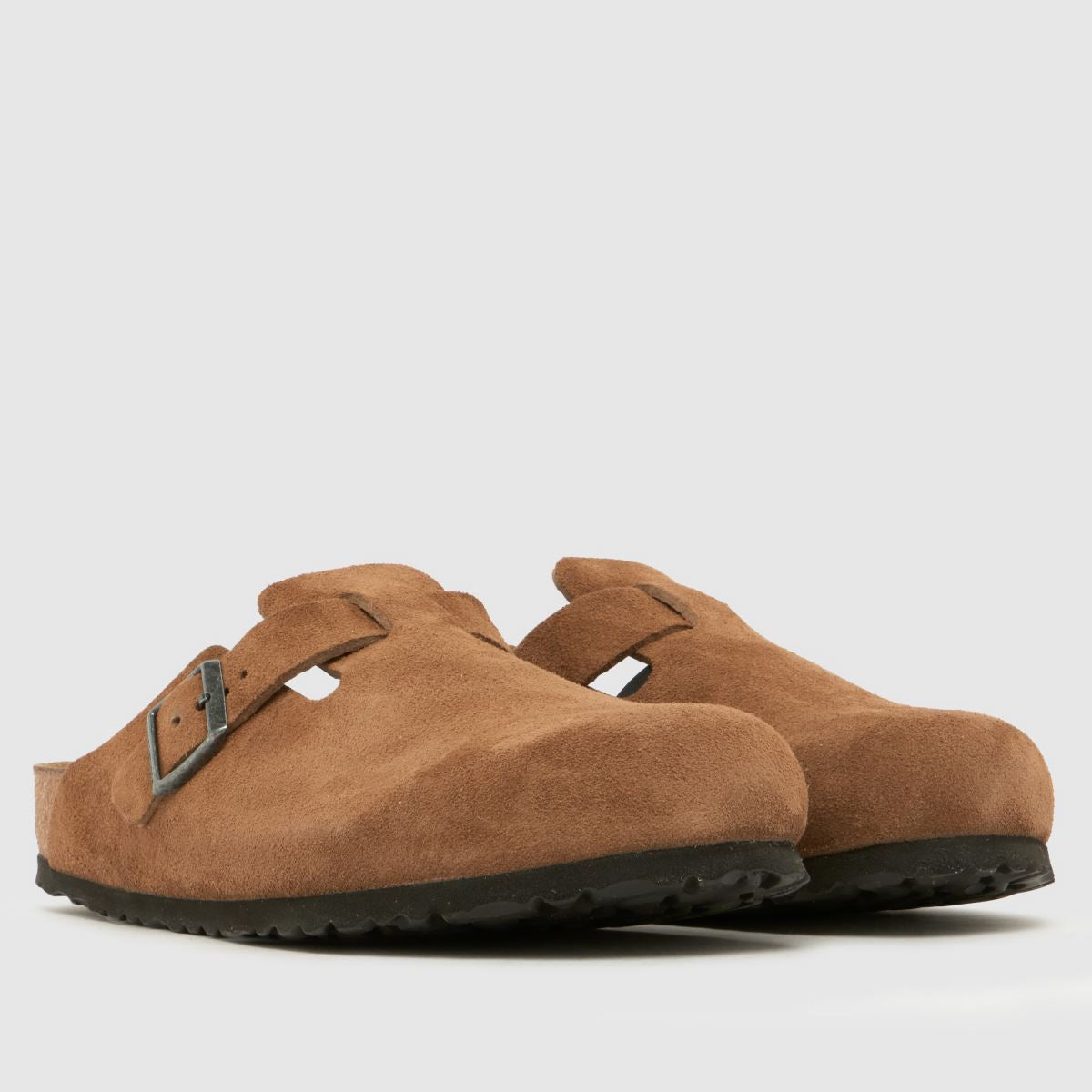 Birkenstock Boston Suede Clogs Dark Tea