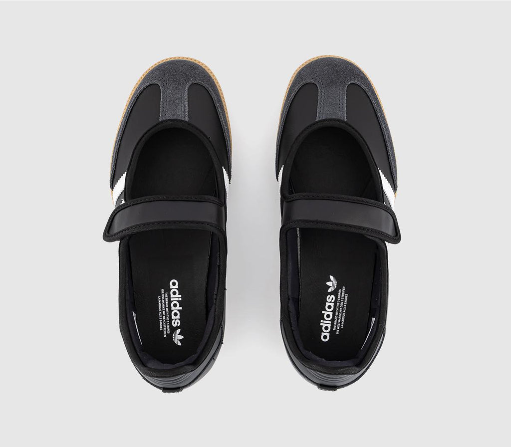 Adidas Samba Jane Ballet Trainers in White and Carbon Black