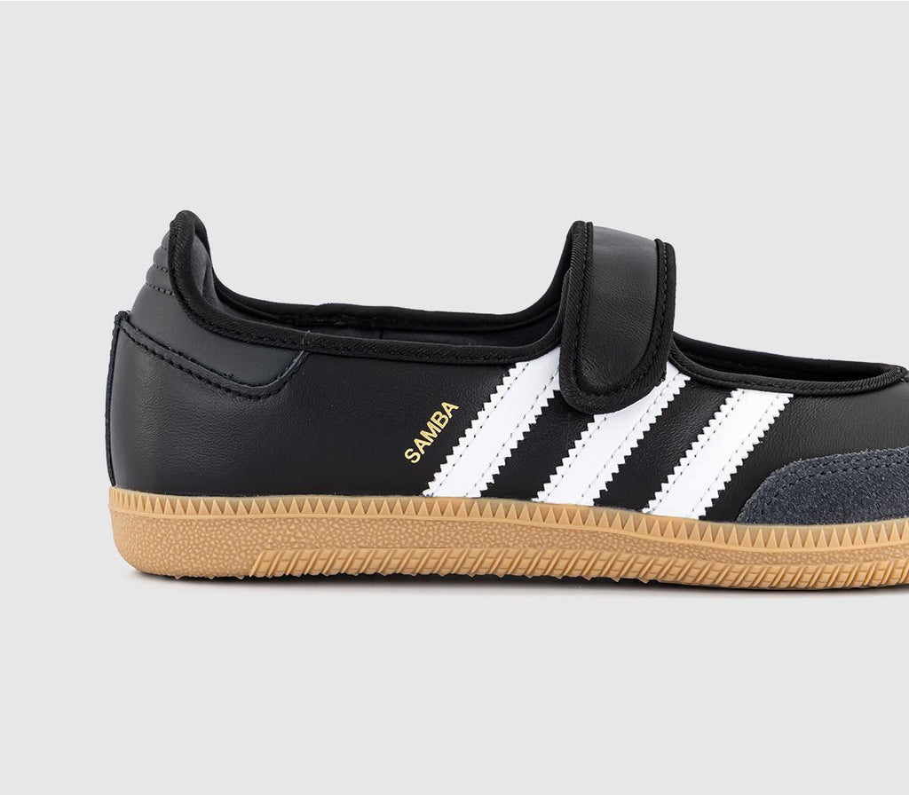 Adidas Samba Jane Ballet Trainers in White and Carbon Black