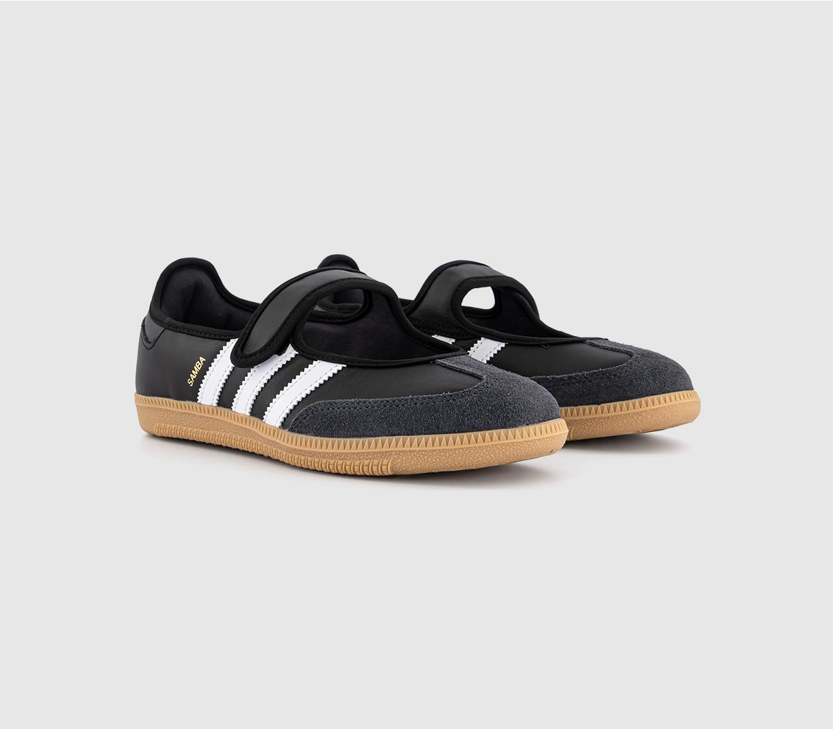 Adidas Samba Jane Ballet Trainers in White and Carbon Black