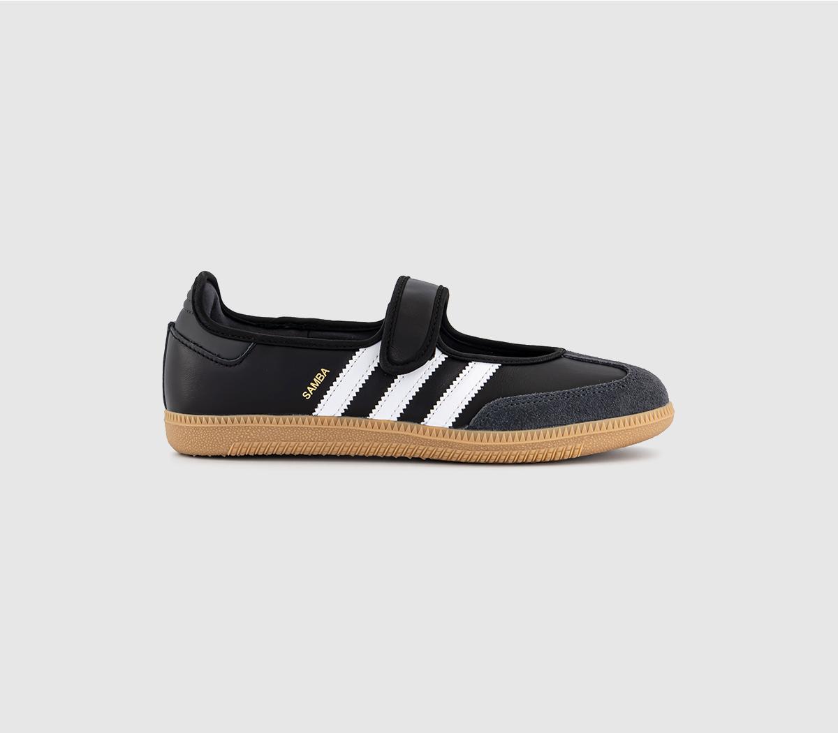 Adidas Samba Jane Ballet Trainers in White and Carbon Black