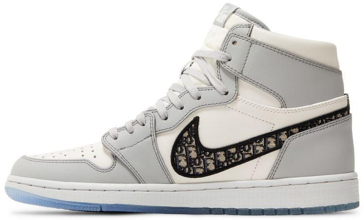 Dior x Air Jordan 1 High Trainers in Wolf Grey and Sail