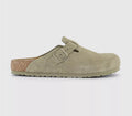 Birkenstock Boston Suede Clogs Faded Khaki