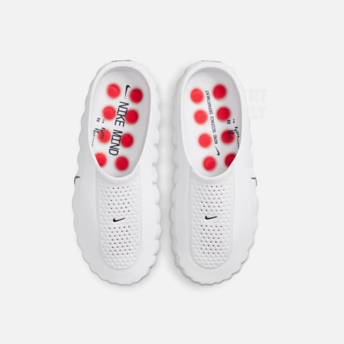 Nike Mind 001 Mule in White and Speed Red