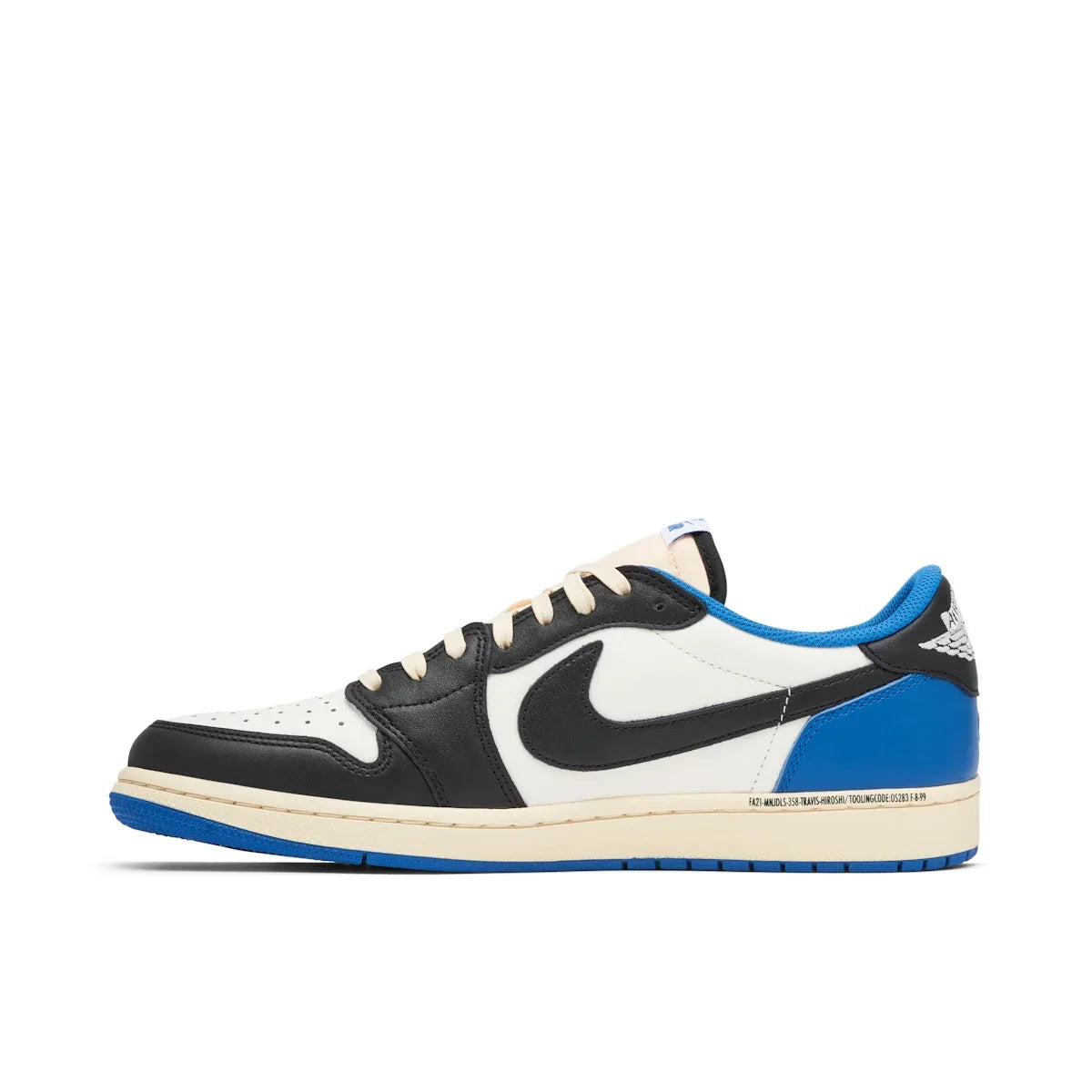 Jordan x Travis Scott x Fragment Air Jordan 1 Low Trainers in White, Black and Royal