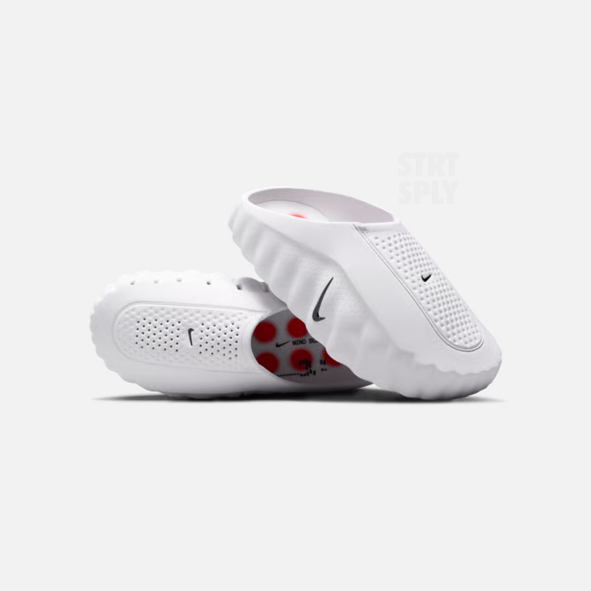 Nike Mind 001 Mule in White and Speed Red