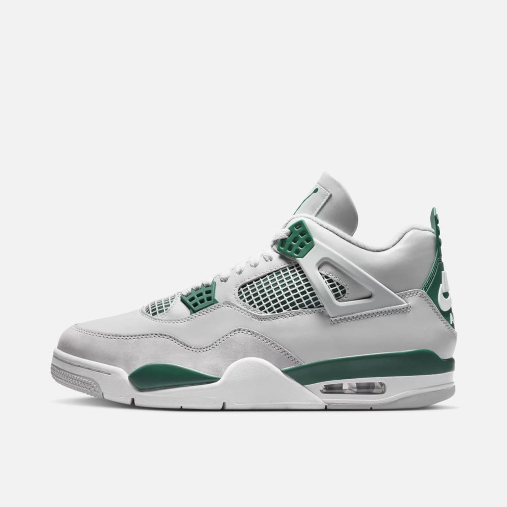 Air Jordan 4 Retro Trainers in White and Oxidised Green