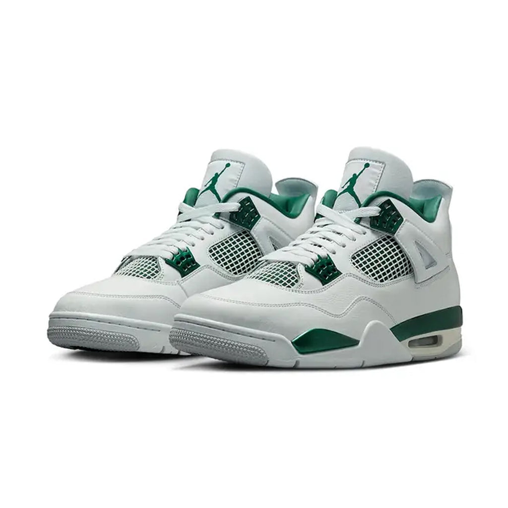 Air Jordan 4 Retro Trainers in White and Oxidised Green