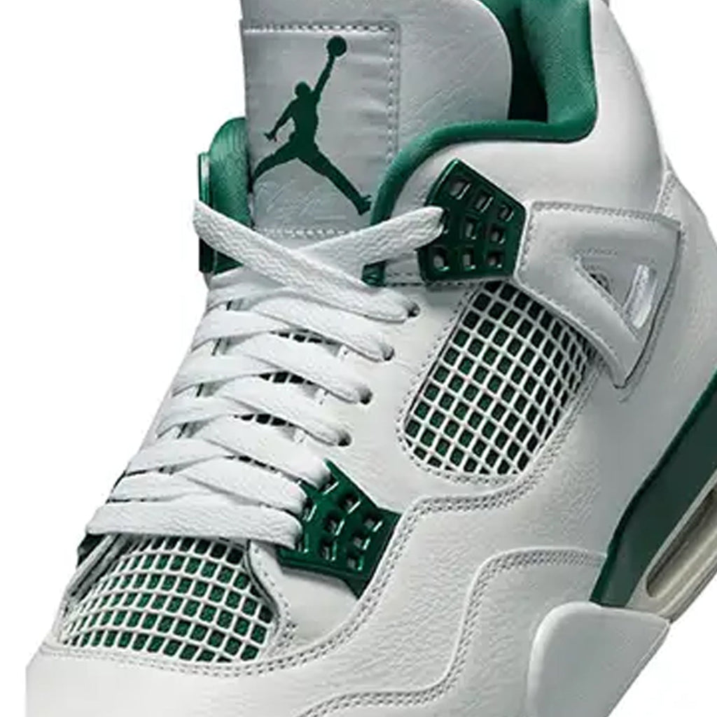 Air Jordan 4 Retro Trainers in White and Oxidised Green