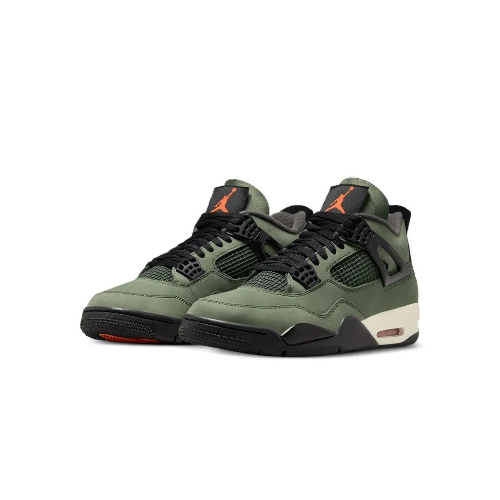 Air Jordan 4 Retro Trainers in Deep Olive Green Nubuck