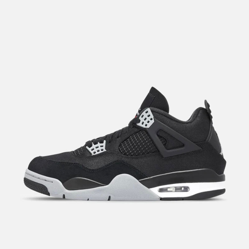 Air Jordan 4 Retro Trainers in Black Canvas