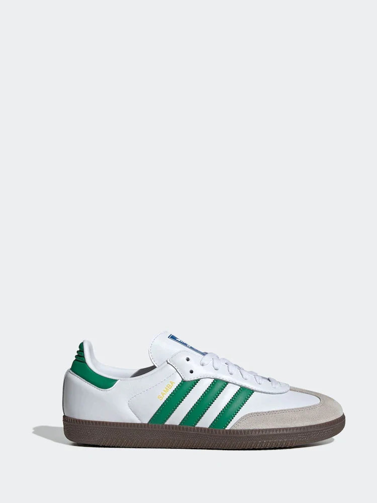Adidas Originals Samba OG Trainers in White and Green