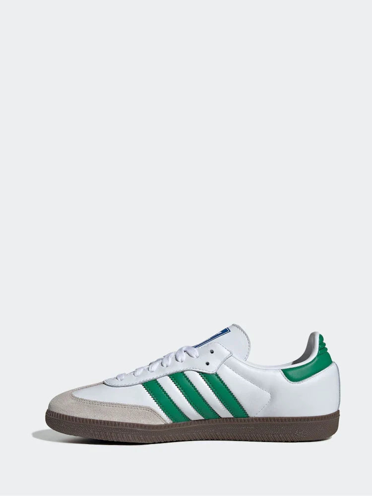 Adidas Originals Samba OG Trainers in White and Green