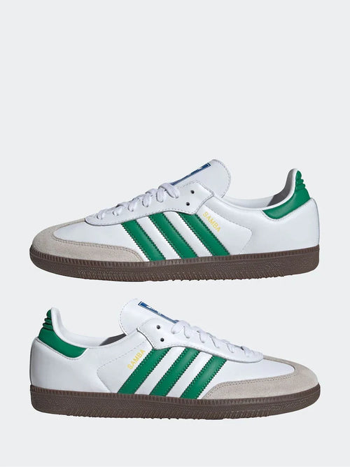 Adidas Originals Samba OG Trainers in White and Green