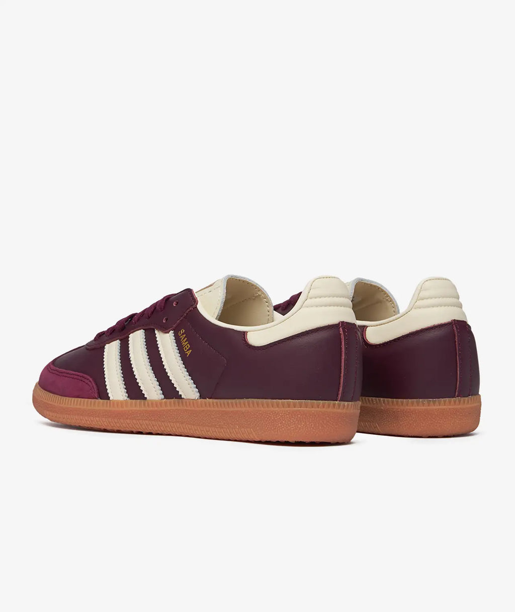 Adidas Originals Samba OG Trainers in Burgundy and Off White