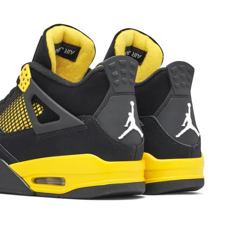 Air Jordan 4 Retro Yellow Thunder Trainers in Black and Tour Yellow