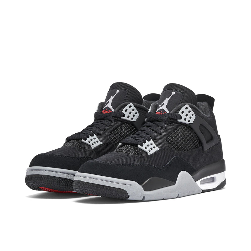 Air Jordan 4 Retro Trainers in Black Canvas