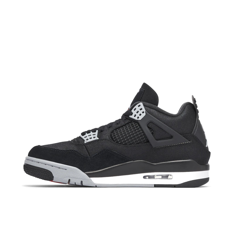 Air Jordan 4 Retro Trainers in Black Canvas
