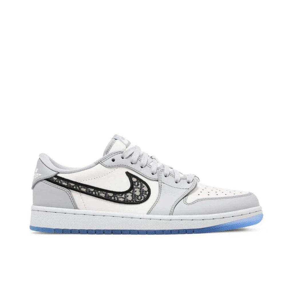 Air Jordan 1 Low Dior Trainers in Wolf Grey and White